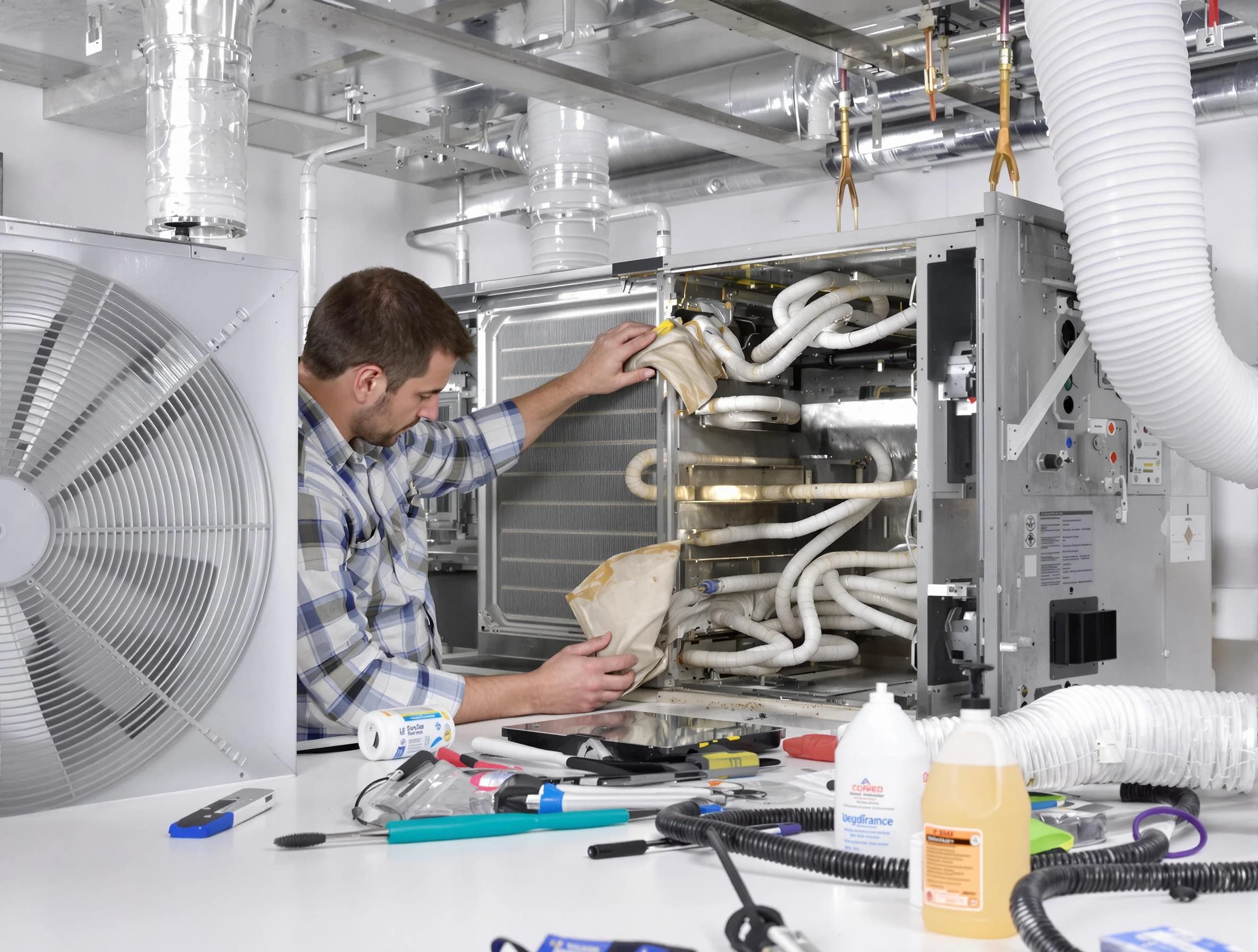 Avondale Estates Air Duct Cleaning specialist performing precision AC coil cleaning in Avondale Estates