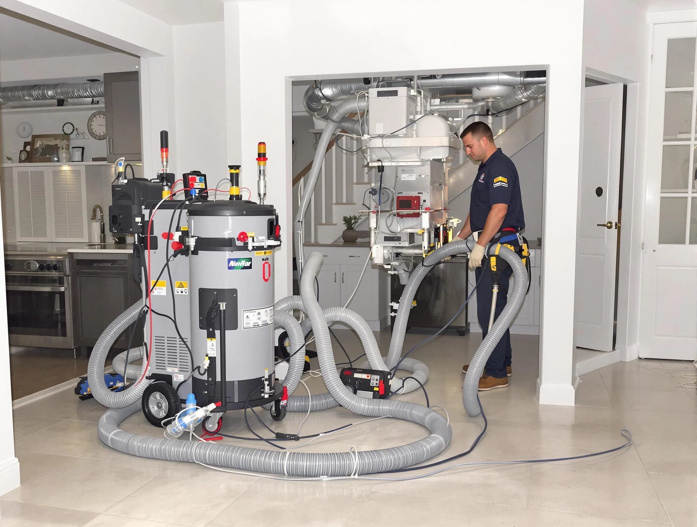 Avondale Estates Air Duct Cleaning technician operating negative pressure cleaning equipment for thorough duct maintenance in Avondale Estates